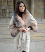 Alpaca kaput od prirodne vune alpake sa prirodnim krznom - Slika 2