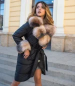 Elegantni zimski kaput sa prirodnim krznom - Bjanka