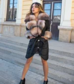 Elegantni zimski kaput sa prirodnim krznom - Bjanka