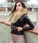 Kožna jakna sa prirodnim krznom - Gabrijela