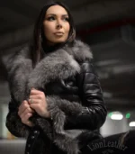 Ženska kožna jakna sa prirodnim krznom – ANDREANA