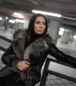 Ženska kožna jakna sa prirodnim krznom – ANDREANA