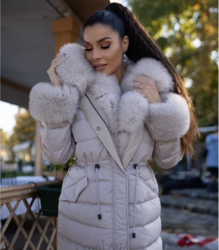 Parka od nepromočivog platna sa prirodnim krznom - Mia