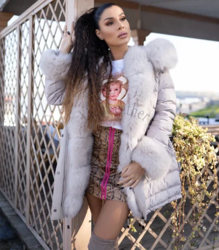 Parka od nepromočivog platna sa prirodnim krznom - Mia