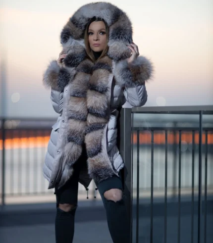 Ženska parka sa prirodnim krznom - Sara
