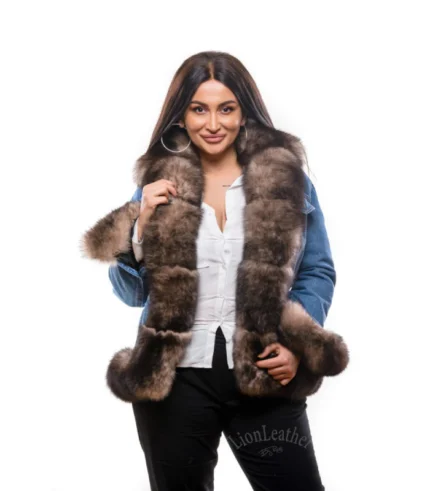 Ženska teksas parka sa prirodnim krznom – Niki