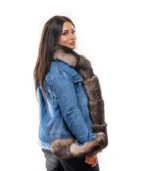 Ženska teksas parka sa prirodnim krznom – Niki - Slika 2