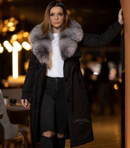Ženski kaput sa prirodnim krznom- Mišel