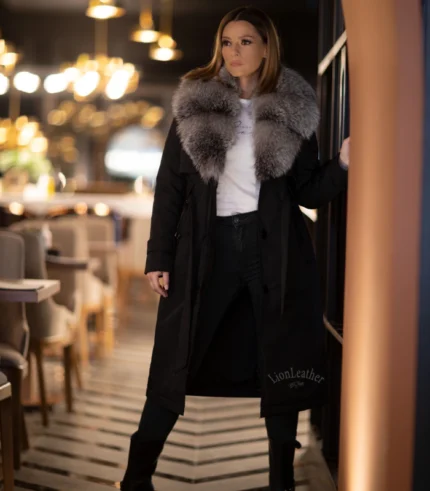 Ženski kaput sa prirodnim krznom- Mišel