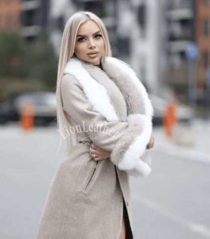 Alpaca kaput sa prirodnim krznom - Jana