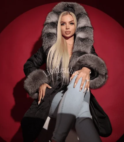 Elegantni kaput sa prirodnim krznom - Ivana