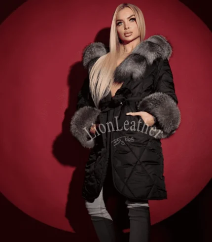 Elegantni kaput sa prirodnim krznom - Ivana