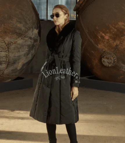 Elegantni kaput sa prirodnim krznom Teodora 01C