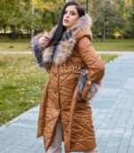 Elegantni kaput sa prirodnim krznom Teodora - 02C