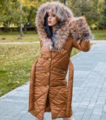 Elegantni kaput sa prirodnim krznom Teodora - 02C
