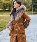 Elegantni kaput sa prirodnim krznom Teodora - 02C