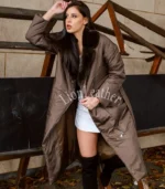 Elegantni kaput sa prirodnim krznom Teodora - 03C