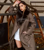 Elegantni kaput sa prirodnim krznom Teodora - 03C