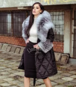 Elegantni zimski kaput sa bogatim prirodnim krznom - Black 02