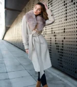 Kašmir kaput sa bogatim prirodnim krznom - Hana