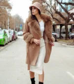 Kašmir kaput sa prirodnim krznom - Ena