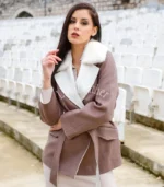 Kašmir kaput sa prirodnim krznom Irena - 06N