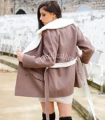 Kašmir kaput sa prirodnim krznom Irena - 06N