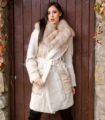 Kašmir kaput sa prirodnim krznom Irena - 08N