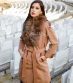 Kašmir kaput sa prirodnim krznom Irena - 09N