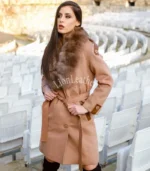 Kašmir kaput sa prirodnim krznom Irena - 09N