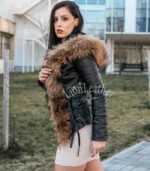 Kožna jakna sa prirodnim krznom Irena - 05C