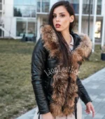 Kožna jakna sa prirodnim krznom Irena - 05C