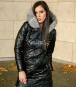 Kožna jakna sa prirodnim krznom Irena - 06C