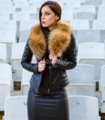 Kožna jakna sa prirodnim krznom Irena - 07C