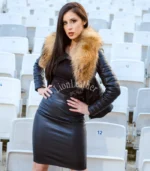 Kožna jakna sa prirodnim krznom Irena - 07C