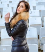 Kožna jakna sa prirodnim krznom Irena - 07C