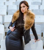 Kožna jakna sa prirodnim krznom Irena - 07C - Slika 2