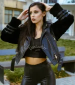 Kožna jakna sa prirodnim krznom - IVA