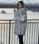 Lux bunda sa prirodnim krznom - Siva