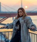 Lux bunda sa prirodnim krznom - Siva