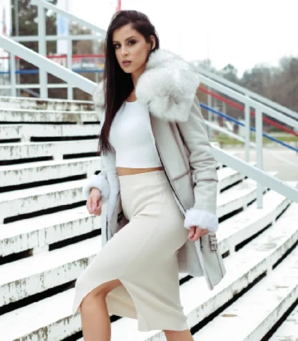 Lux monton sa prirodnim krznom - Mina 04d