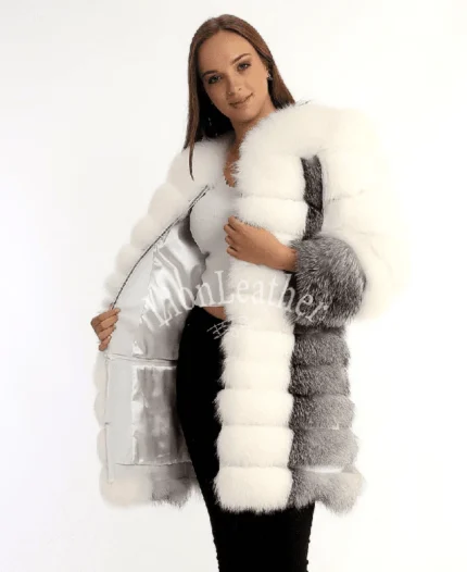 Luxury bunda sa prirodnim krznom - Ena