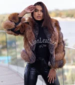 Ženska bunda sa prirodnim krznom - Andrea 015C