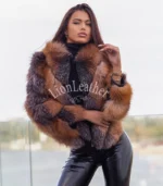 Ženska bunda sa prirodnim krznom - Andrea 015C - Slika 3