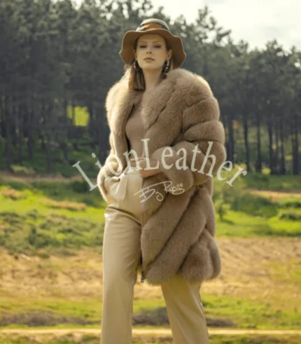 Ženska bunda sa prirodnim krznom - Draga 01B