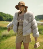 Ženska bunda sa prirodnim krznom - Draga 03B