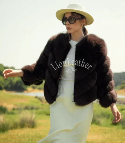 Ženska bunda sa prirodnim krznom - Draga 06B