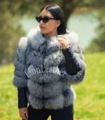 Ženska bunda sa prirodnim krznom - Draga 07B