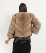 Ženska bunda sa prirodnim krznom - Mina Brown