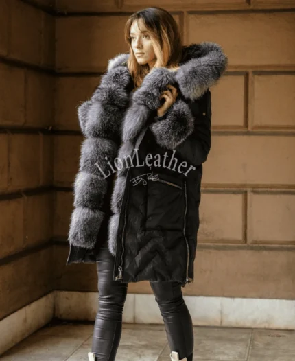 Ženska parka sa prirodnim krznom - Iskra 03C
